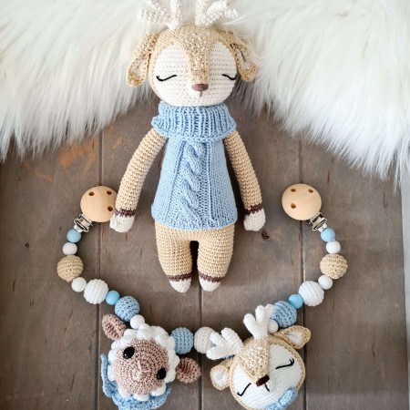 Baby-Set Reh-Schaf blau