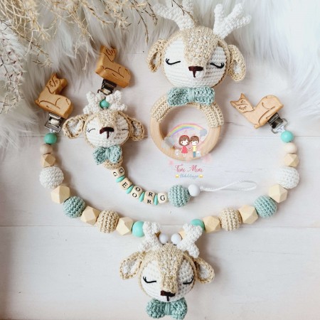 Baby-Set Reh-Schaf blau