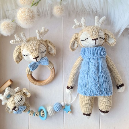 Baby-Set Reh-Schaf blau