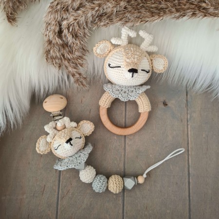 Baby-Set Reh beige-grau