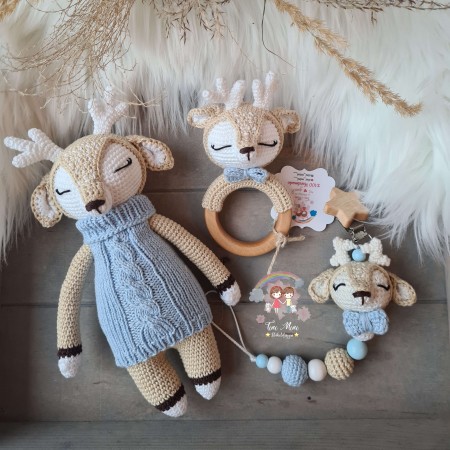 Baby-Set Reh-Schaf blau