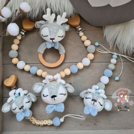 Baby-Set Reh grau-blau