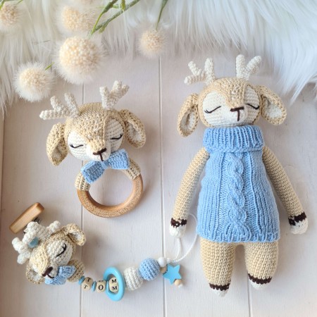 Baby-Set Reh blau