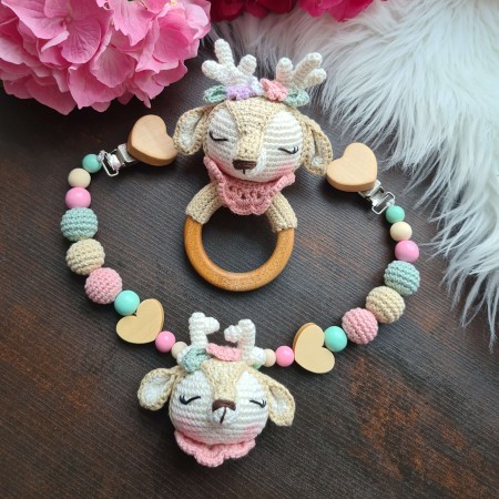 Baby-Set Reh lange Beine rosa