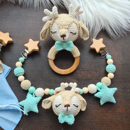 Baby-Set Reh beige-mint-blau