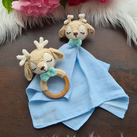 Baby-Set Reh beige-mint-blau