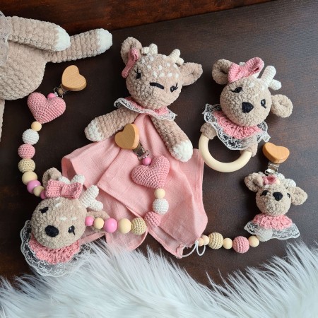 Baby-Set Reh Plüsch beige