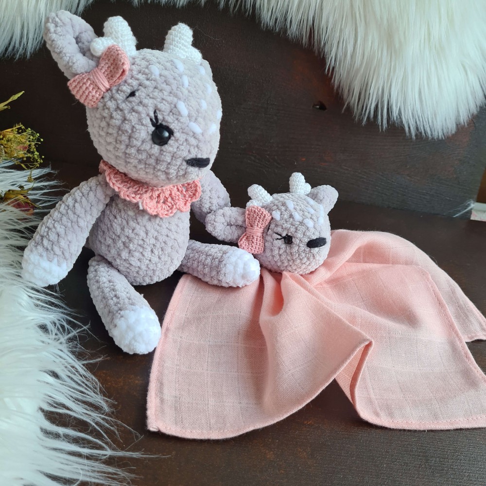 Baby-Set Reh Plüsch grau