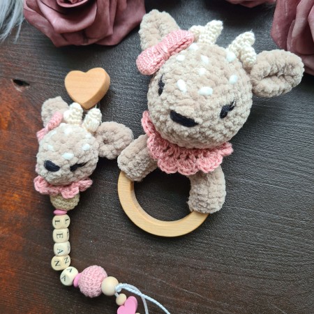 Baby-Set Reh Plüsch beige