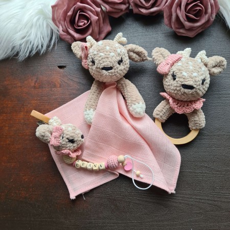 Baby-Set Reh Plüsch beige