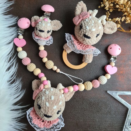 Baby-Set Reh Plüsch beige