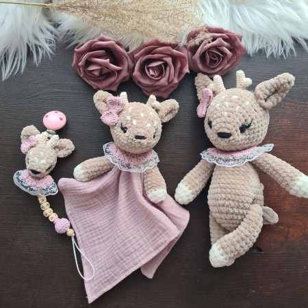 Baby-Set Reh Plüsch beige