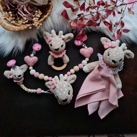 Baby-Set Reh Plüsch beige