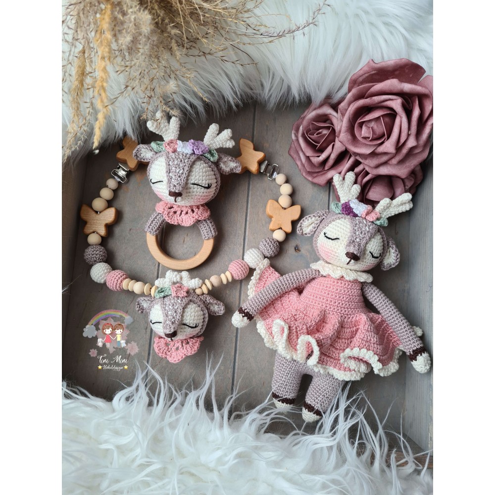Baby-Set Reh taube-rosa