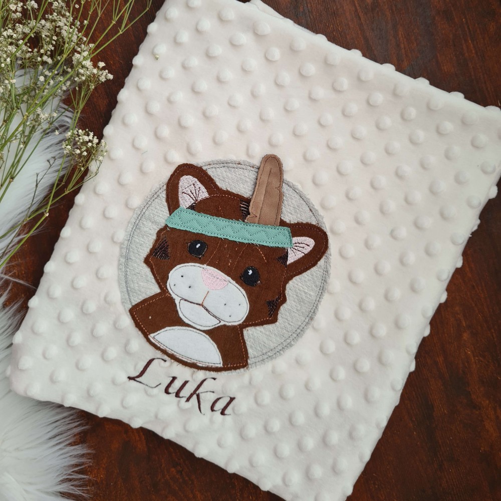 Decke Minky Dots - Tiger