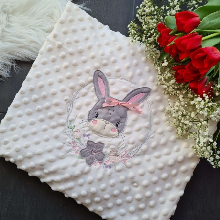 Decke Minky Dots - Hase 