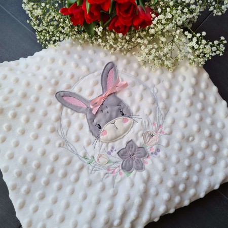 Decke Minky Dots - Hase 