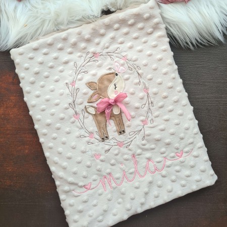 Decke Minky Dots - Reh