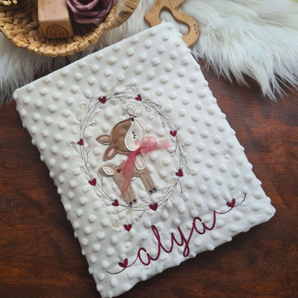 Decke Minky Dots - Reh