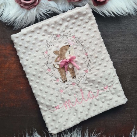 Decke Minky Dots - Reh