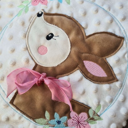 Decke Minky Dots - Reh Kopf