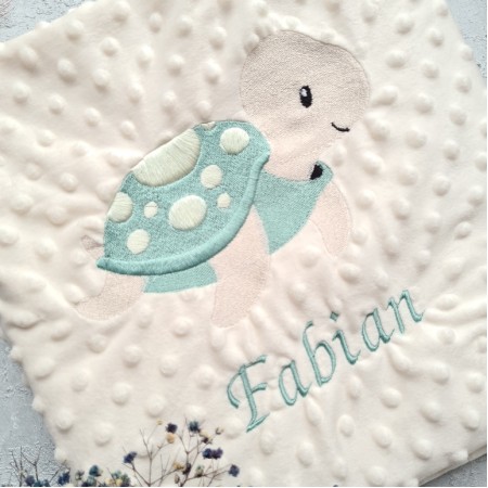 Decke Minky Dots - Schildkröte 