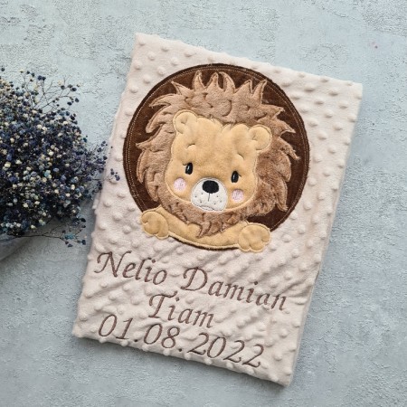 Decke Minky Dots - Löwe