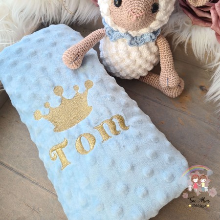 Decke Minky Dots - Mit Krone