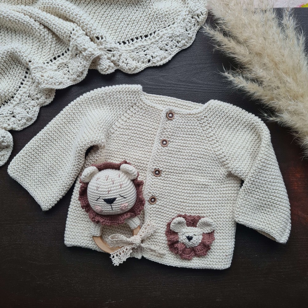Baby Strickjacken-Set - Löwe