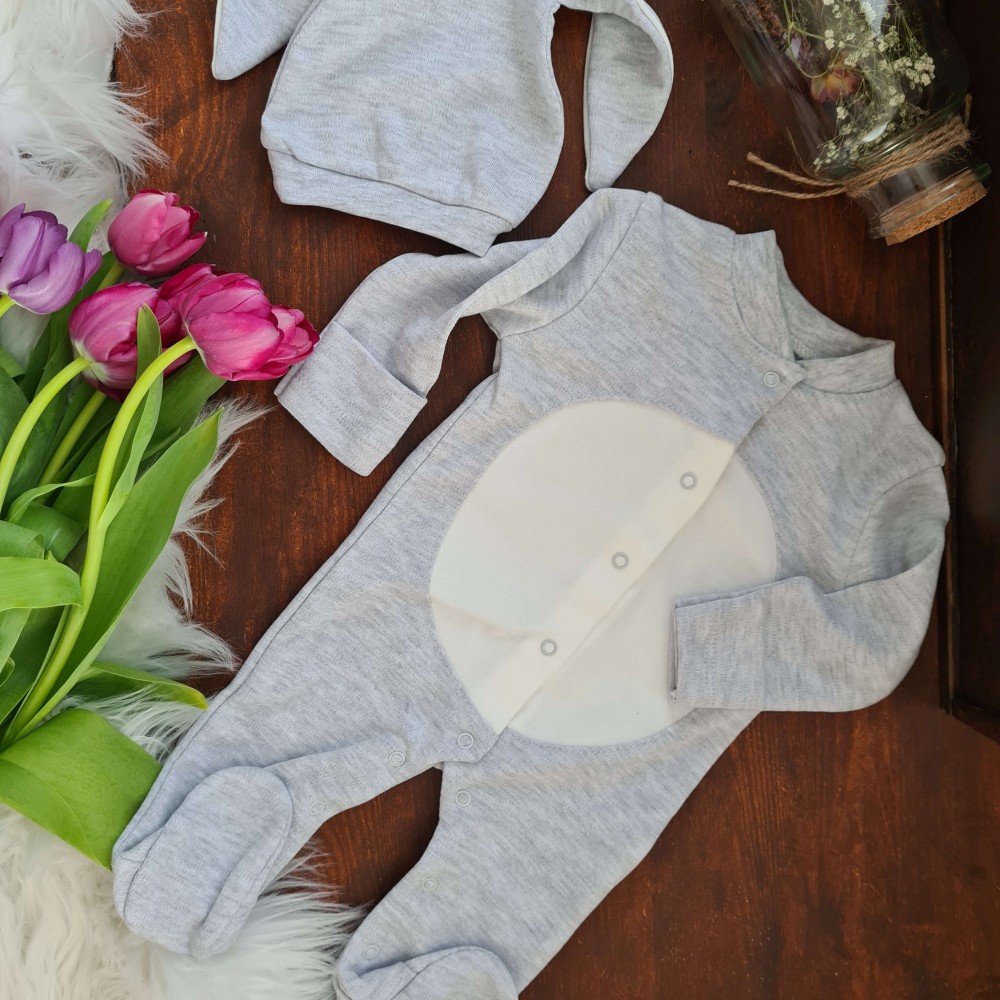 Baby Set Hase - hellgrau