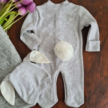Baby Set Hase - hellgrau