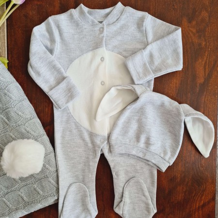 Baby Set Hase - hellgrau
