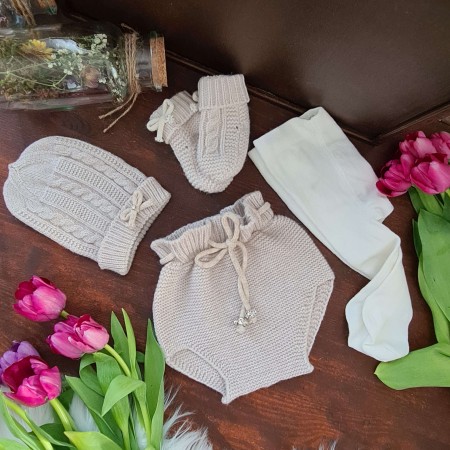 Baby Strick-Set leinen