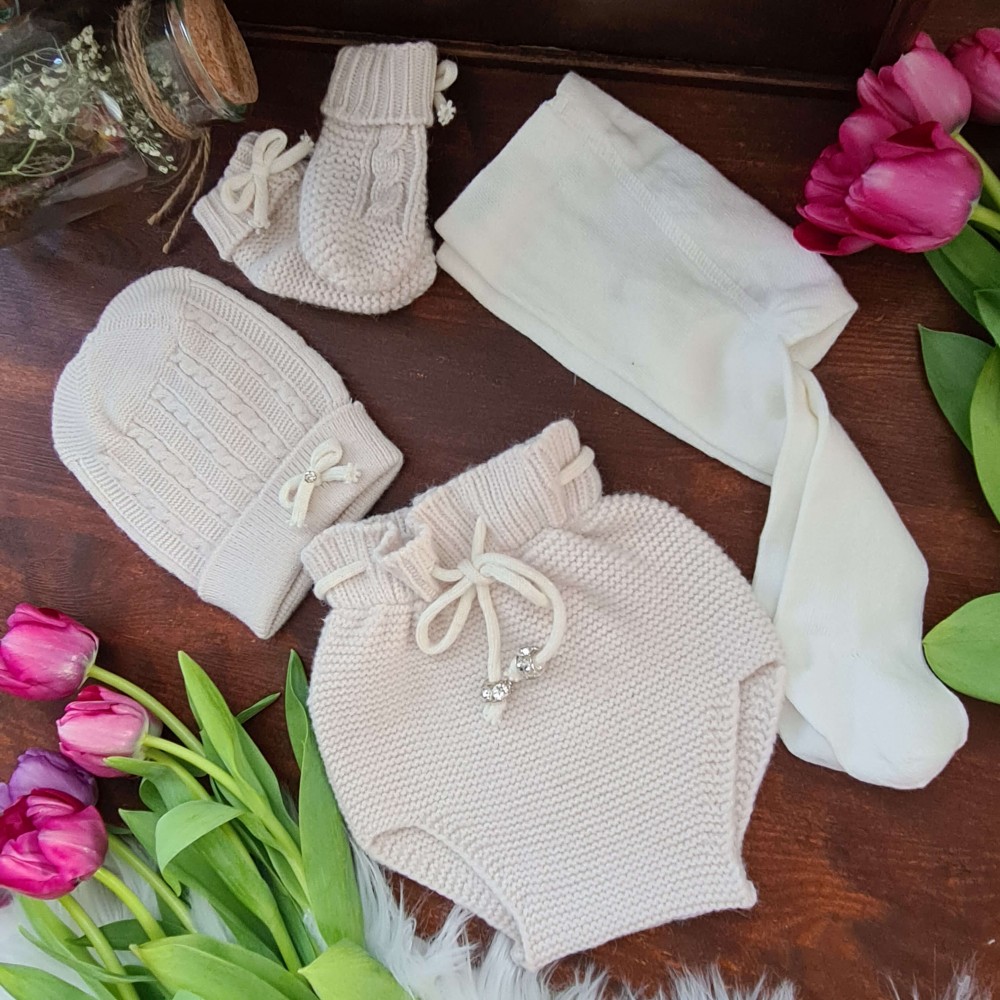 Baby Strick-Set creme