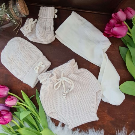 Baby Strick-Set creme