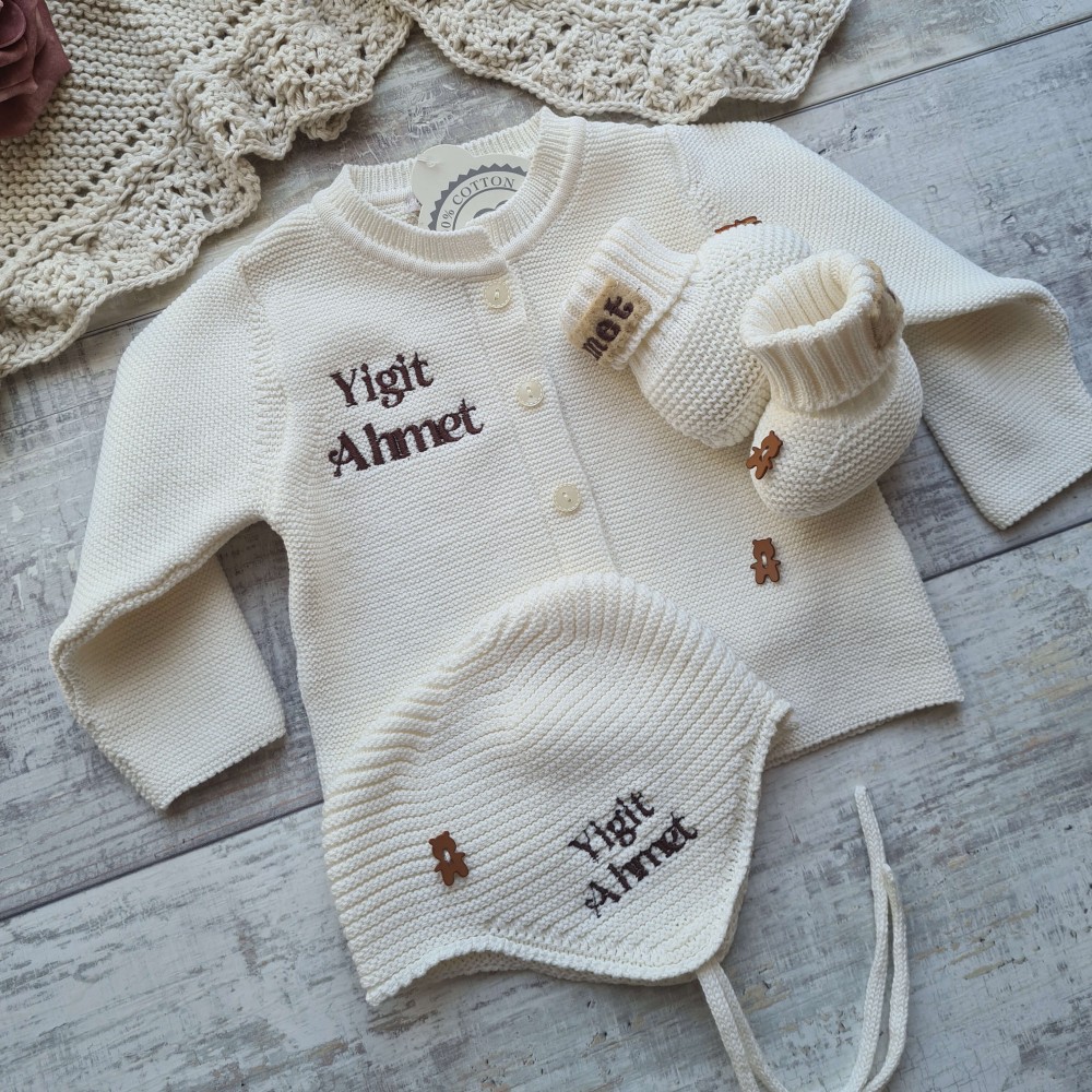 Baby Strickjacken-Set - weiß