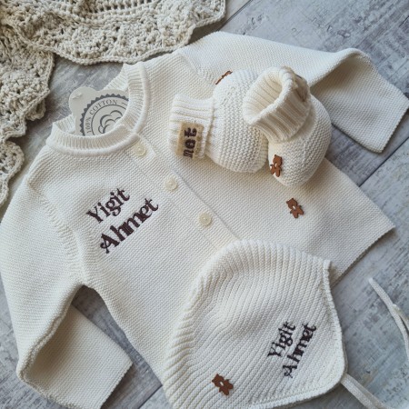 Baby Strickjacken-Set - weiß