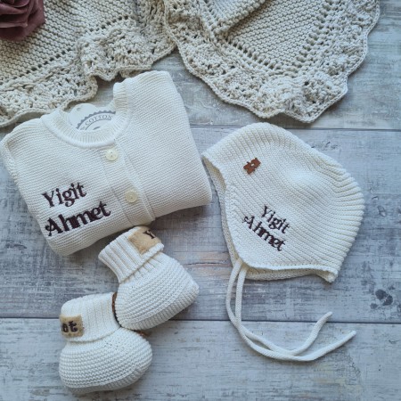 Baby Strickjacken-Set - weiß