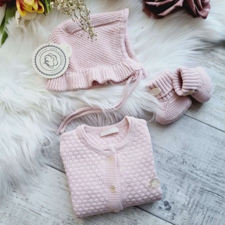 Baby Strickjacken-Set Muster - rosa