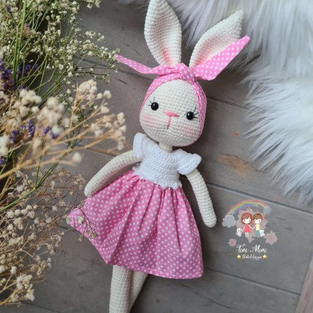 Kuscheltier Hase Stoffkleid - weitere Farben // Spieluhr