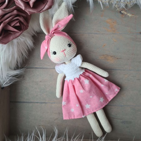 Kuscheltier Hase Stoffkleid - weitere Farben // Spieluhr