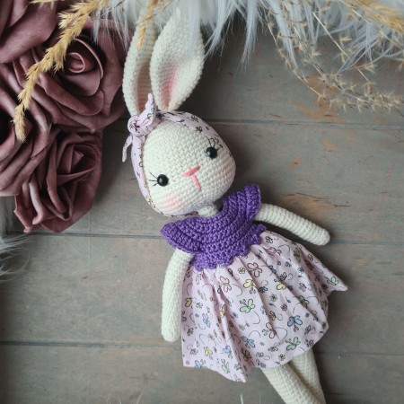 Kuscheltier Hase Stoffkleid - weitere Farben // Spieluhr