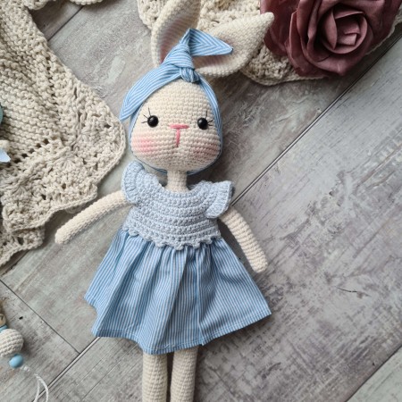 Kuscheltier Hase Stoffkleid - weitere Farben // Spieluhr