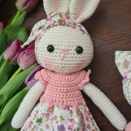 Kuscheltier Hase Stoffkleid - weitere Farben // Spieluhr