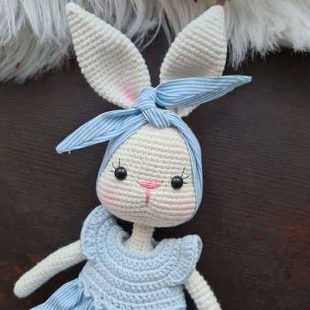 Kuscheltier Hase Stoffkleid - weitere Farben // Spieluhr