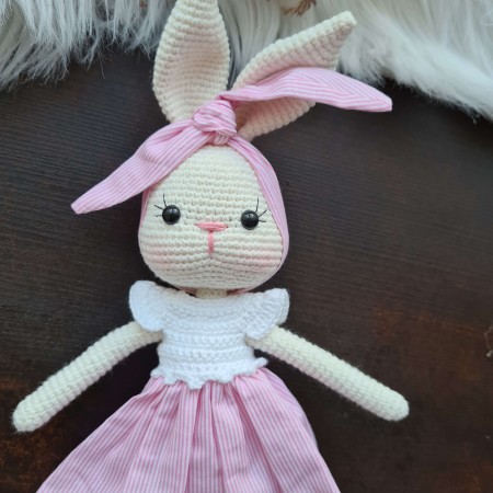 Kuscheltier Hase Stoffkleid - weitere Farben // Spieluhr