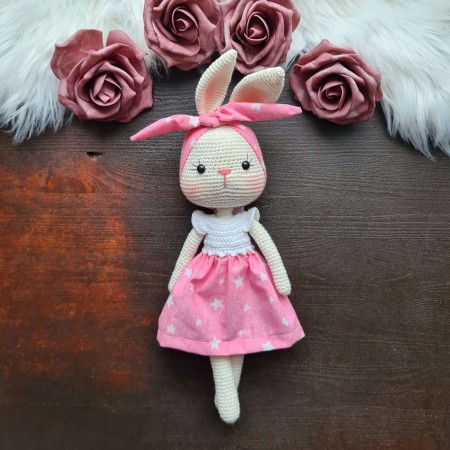 Kuscheltier Hase Stoffkleid - weitere Farben // Spieluhr