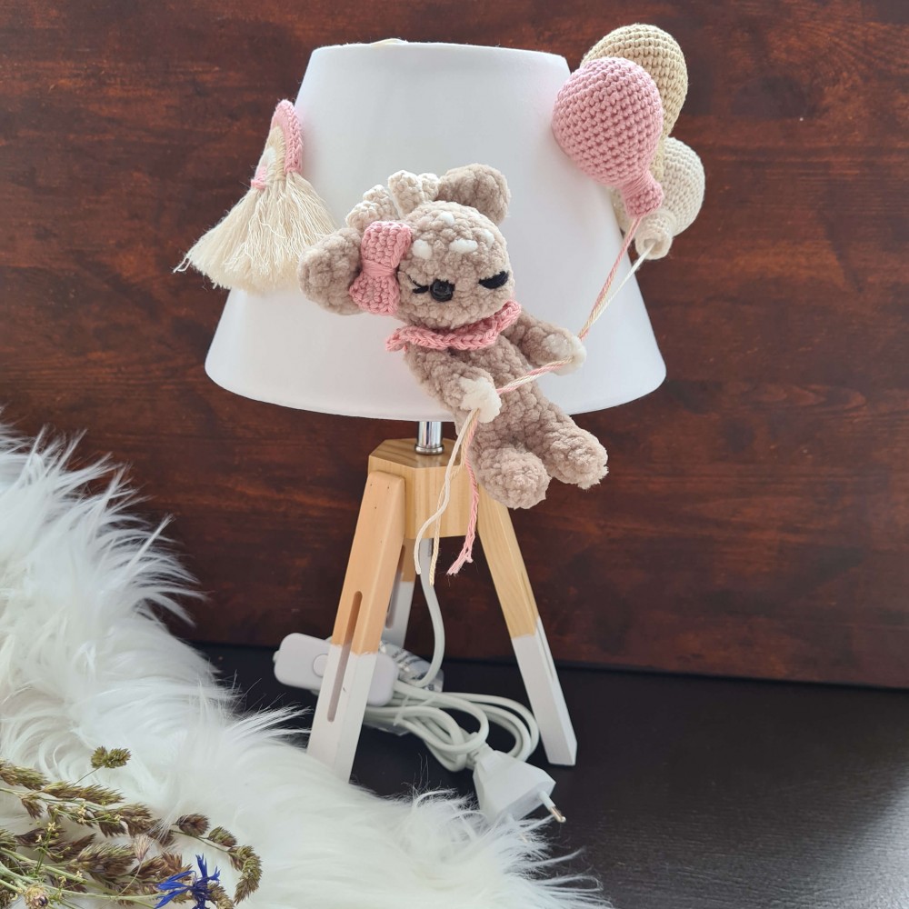 NachttischLampe Plüsch Reh