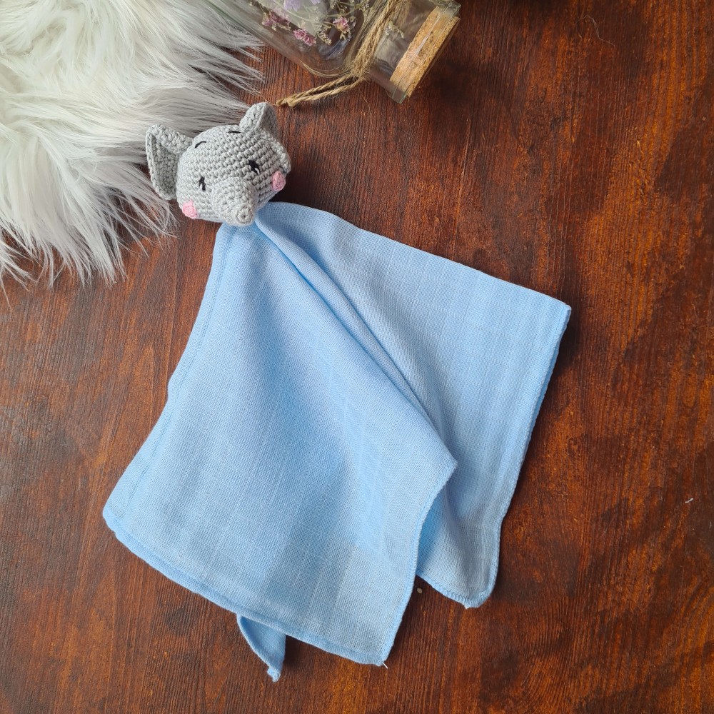 Schnuffeltuch Elefant blau