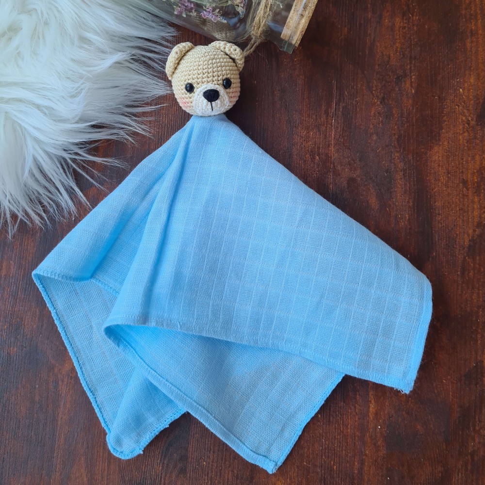 Schnuffeltuch Bär - blau